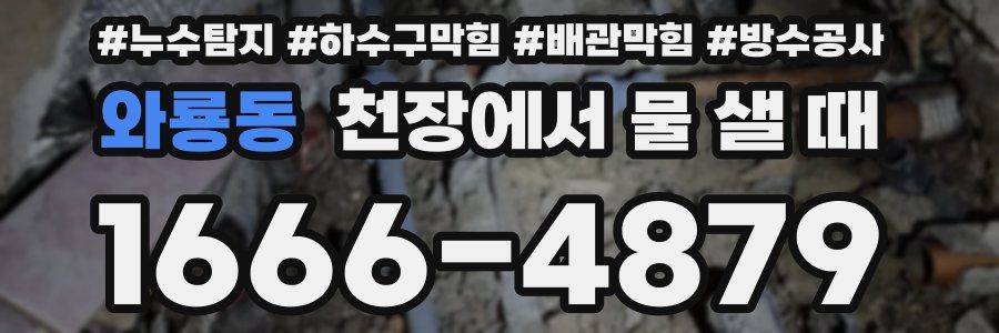 와룡동 천장에서 물 샐 때
