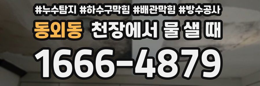 동외동 천장에서 물 샐 때