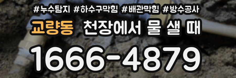 교량동 천장에서 물 샐 때