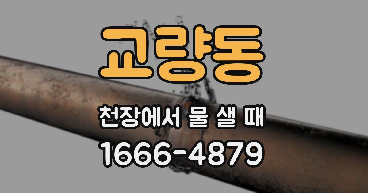 교량동 천장에서 물 샐 때
