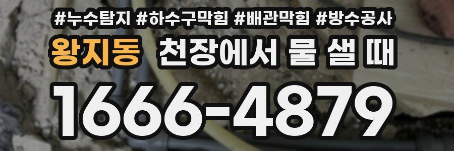 왕지동 천장에서 물 샐 때