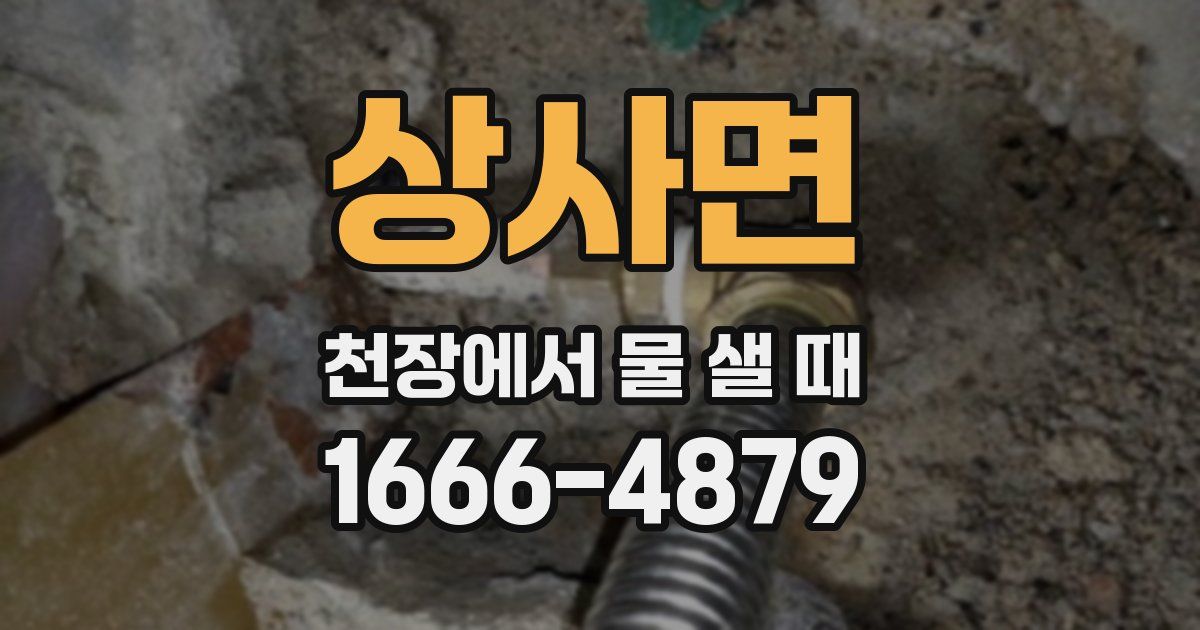 상사면 천장에서 물 샐 때