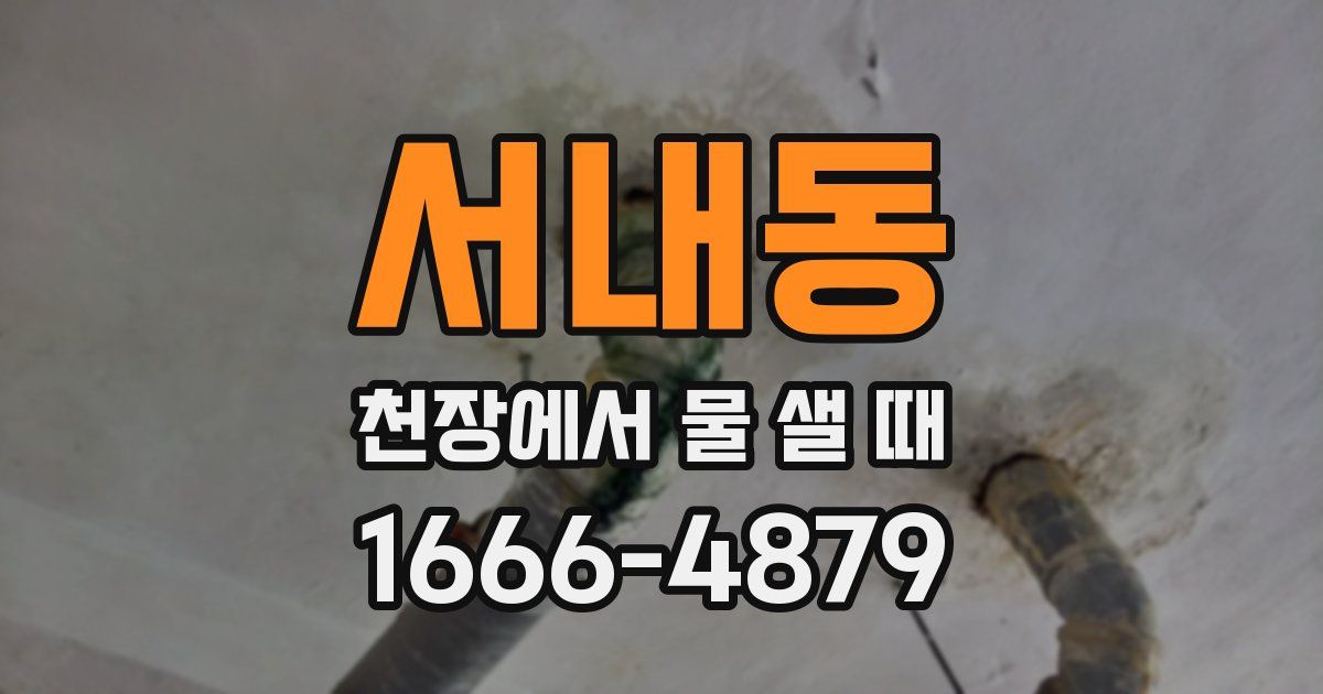 서내동 천장에서 물 샐 때