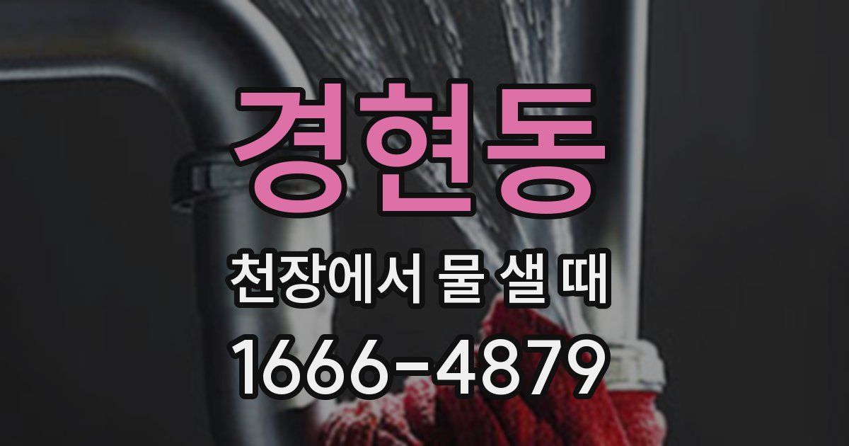 경현동 천장에서 물 샐 때