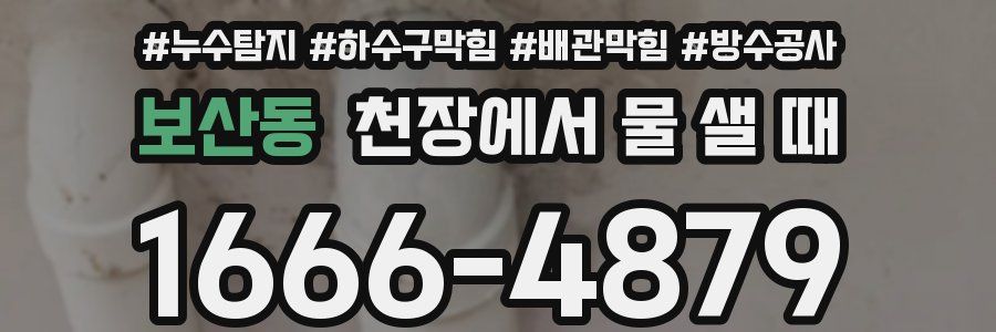 보산동 천장에서 물 샐 때