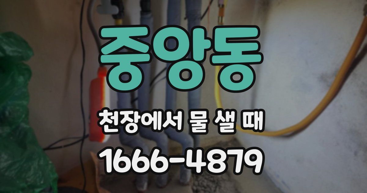 중앙동 천장에서 물 샐 때
