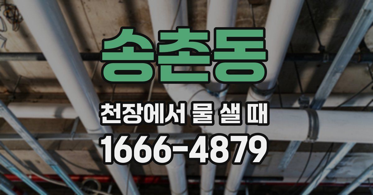송촌동 천장에서 물 샐 때