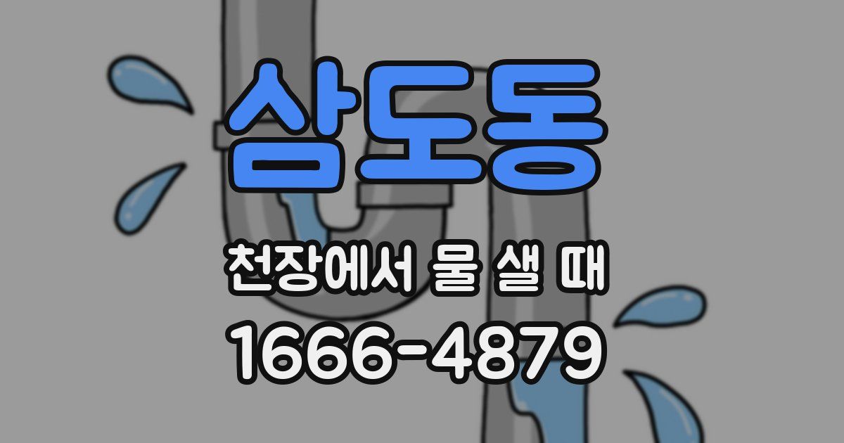 삼도동 천장에서 물 샐 때