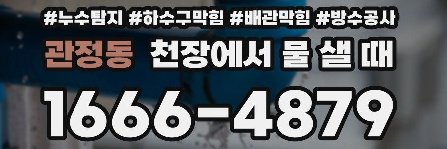 관정동 천장에서 물 샐 때