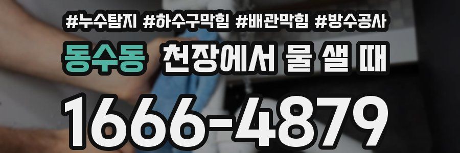 동수동 천장에서 물 샐 때
