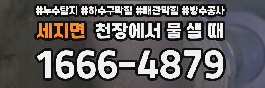 세지면 천장에서 물 샐 때