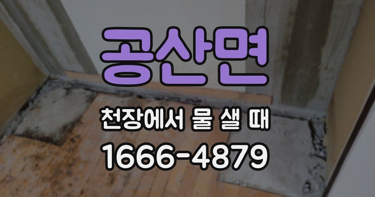 공산면 천장에서 물 샐 때