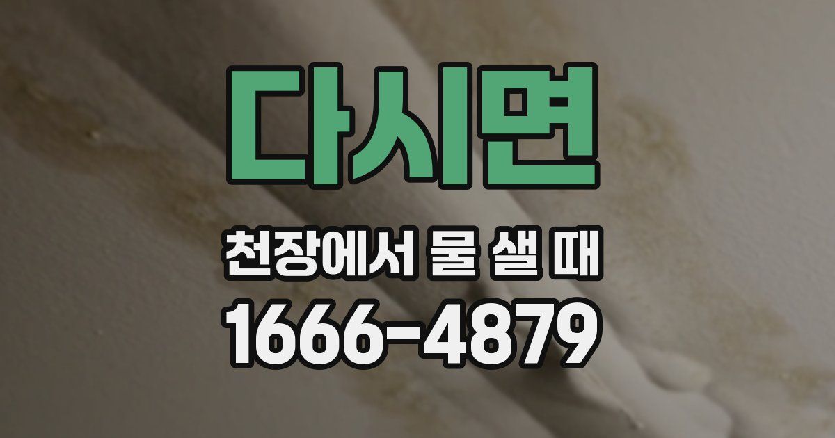 다시면 천장에서 물 샐 때