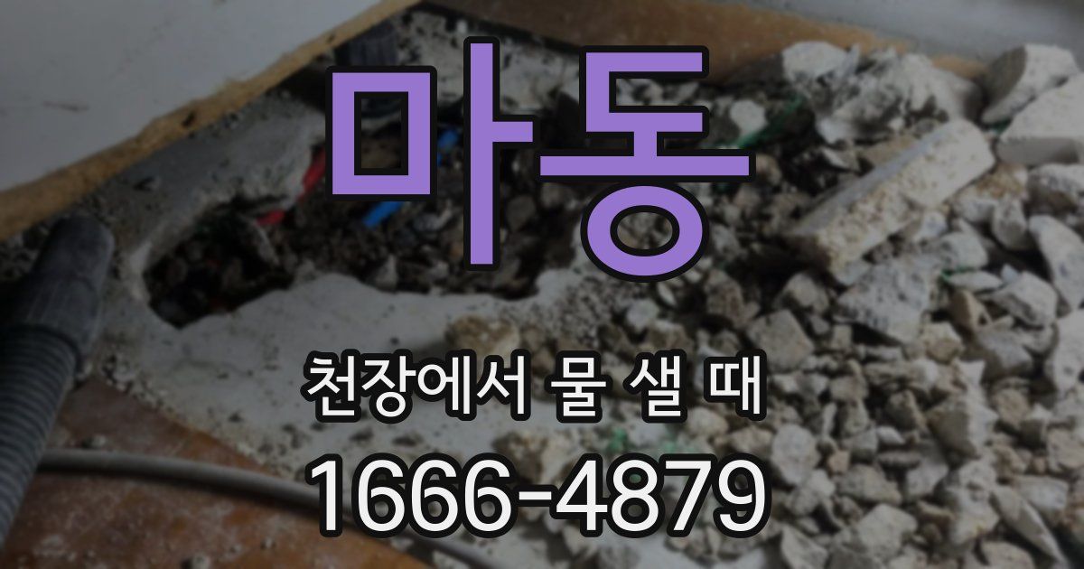 마동 천장에서 물 샐 때