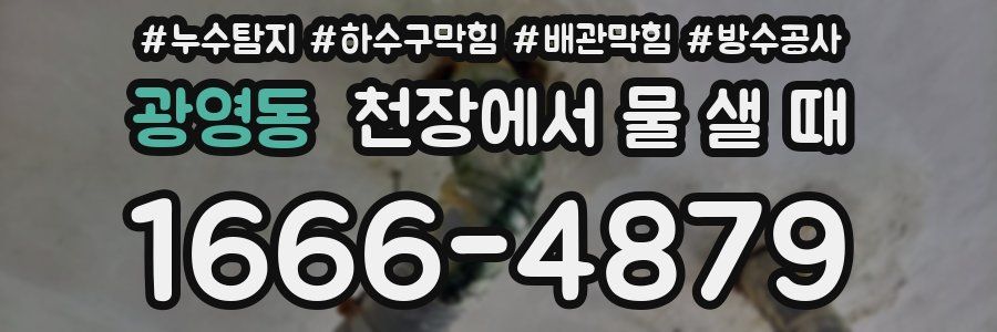 광영동 천장에서 물 샐 때