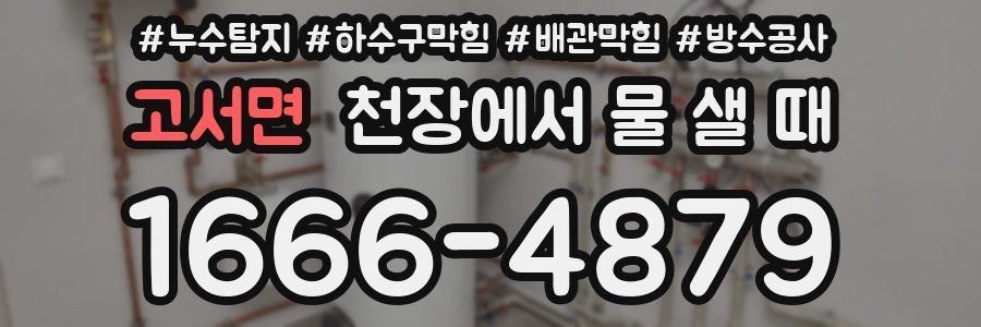 고서면 천장에서 물 샐 때