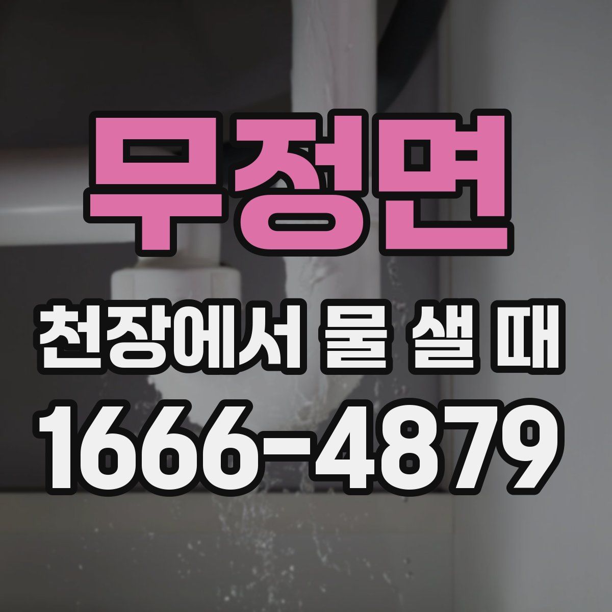 무정면 천장에서 물 샐 때