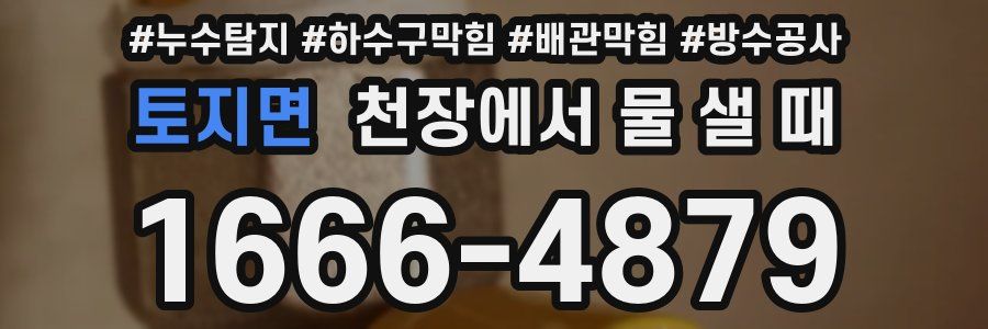 토지면 천장에서 물 샐 때