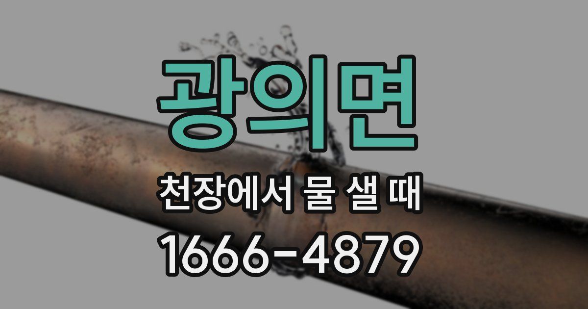 광의면 천장에서 물 샐 때