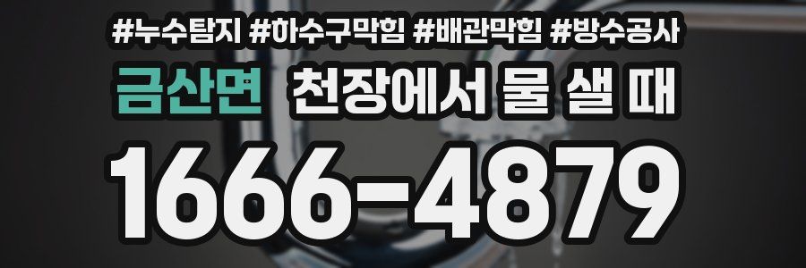 금산면 천장에서 물 샐 때