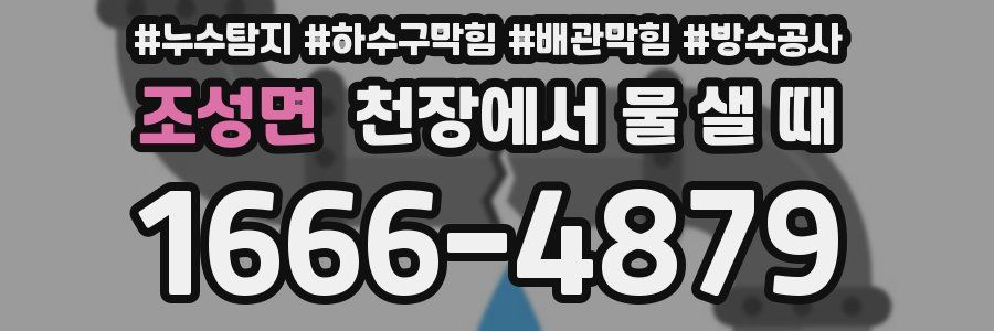 조성면 천장에서 물 샐 때