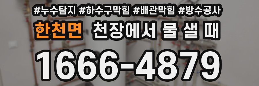 한천면 천장에서 물 샐 때