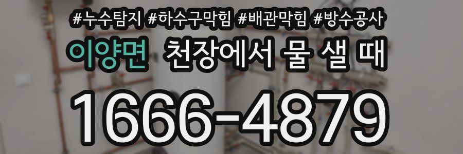 이양면 천장에서 물 샐 때