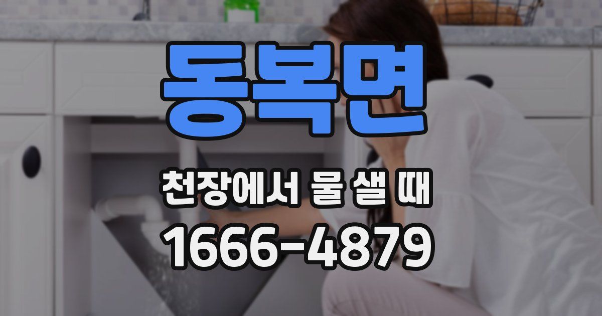 동복면 천장에서 물 샐 때