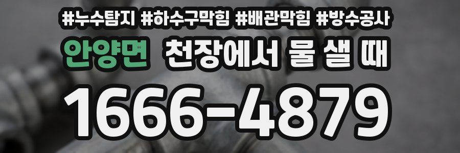 안양면 천장에서 물 샐 때