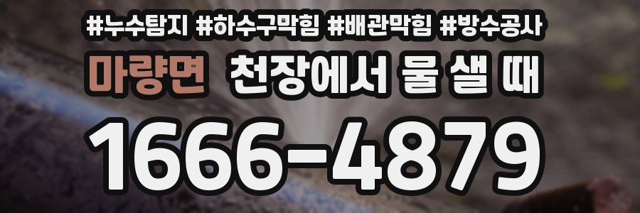 마량면 천장에서 물 샐 때