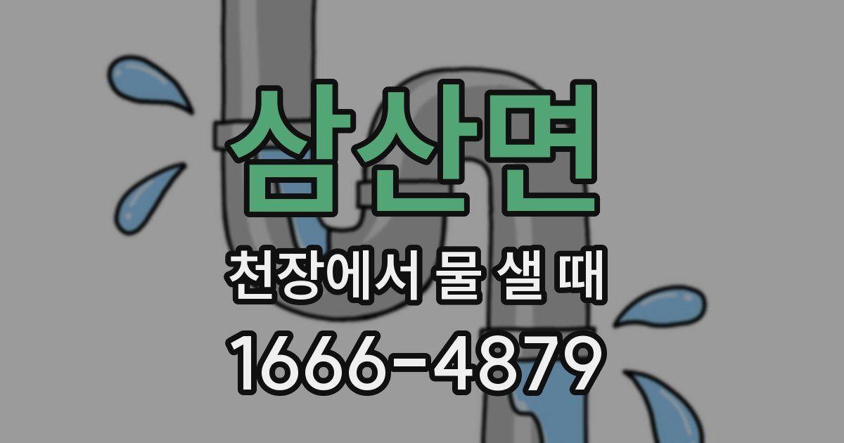 삼산면 천장에서 물 샐 때