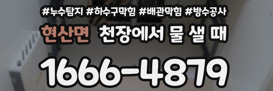 현산면 천장에서 물 샐 때