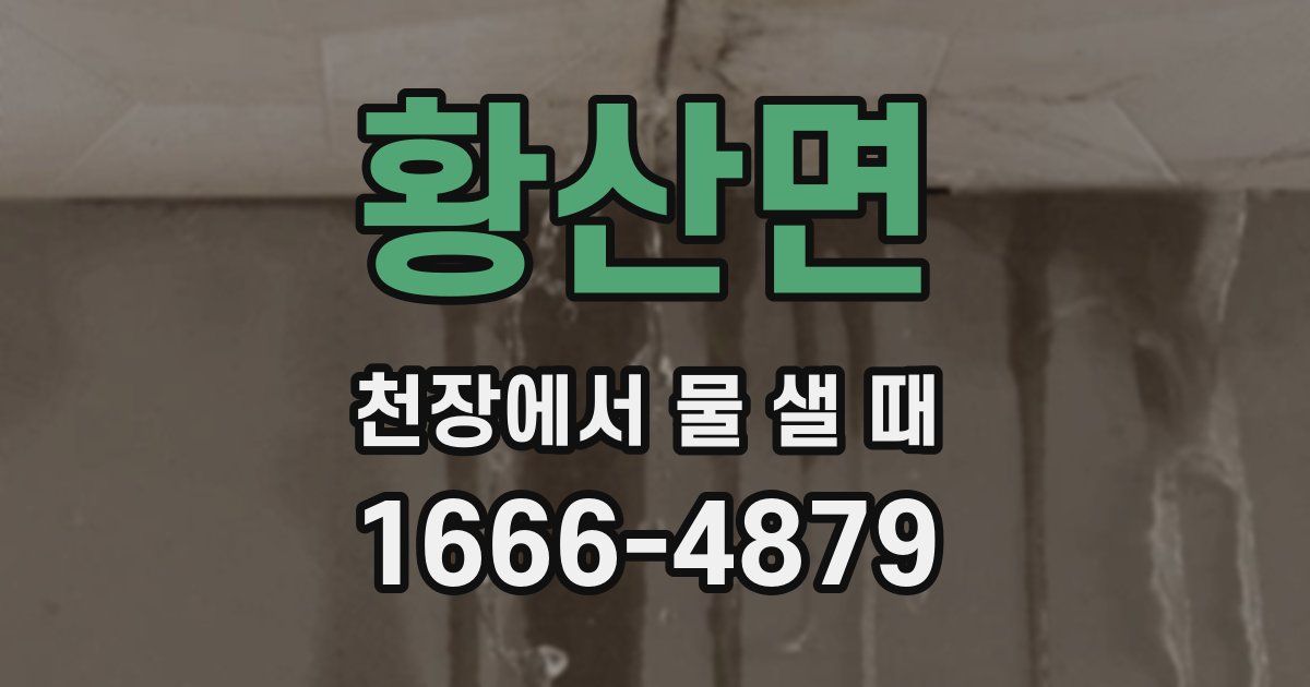 황산면 천장에서 물 샐 때