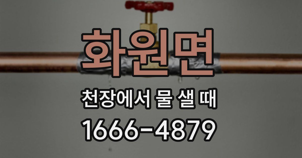 화원면 천장에서 물 샐 때