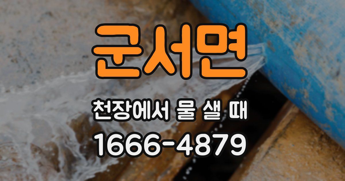군서면 천장에서 물 샐 때