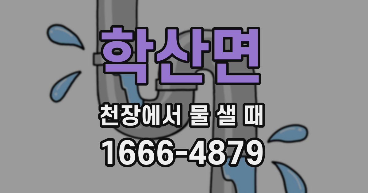 학산면 천장에서 물 샐 때