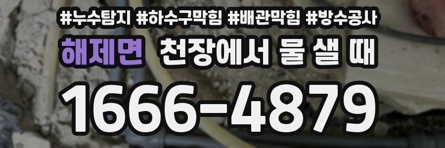 해제면 천장에서 물 샐 때