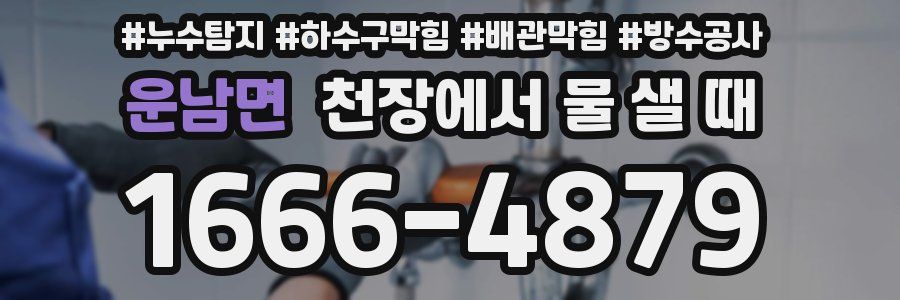 운남면 천장에서 물 샐 때