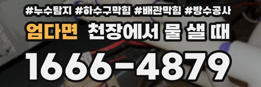 엄다면 천장에서 물 샐 때