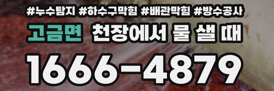 고금면 천장에서 물 샐 때