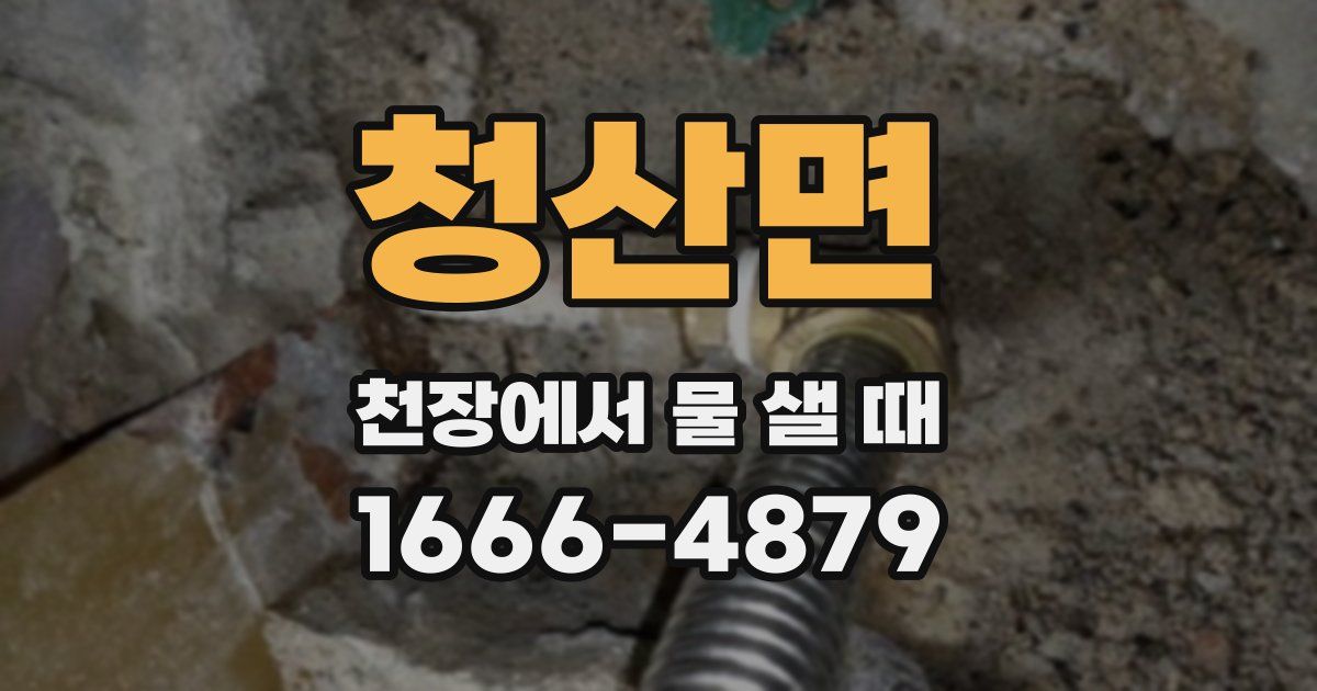청산면 천장에서 물 샐 때