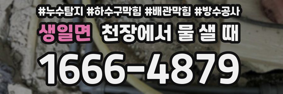 생일면 천장에서 물 샐 때