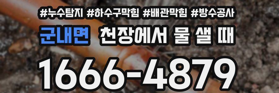 군내면 천장에서 물 샐 때