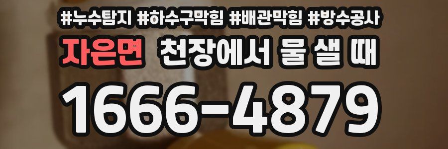 자은면 천장에서 물 샐 때
