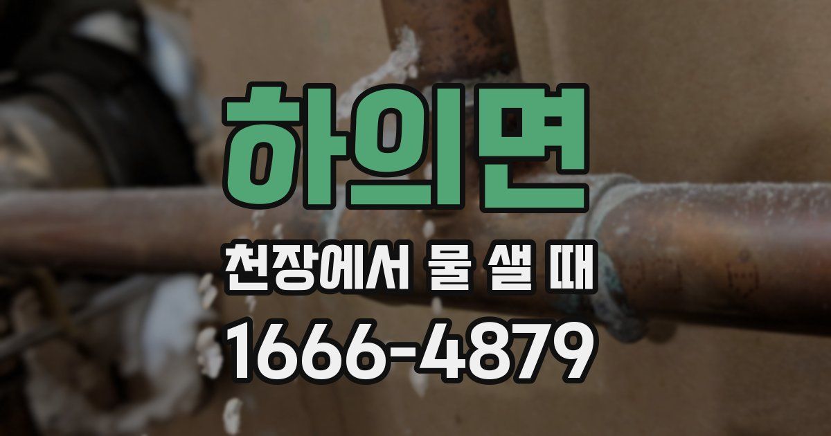 하의면 천장에서 물 샐 때