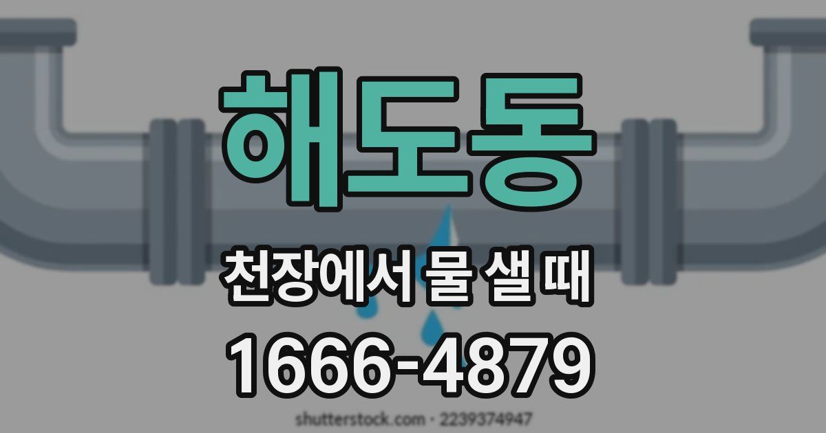 해도동 천장에서 물 샐 때