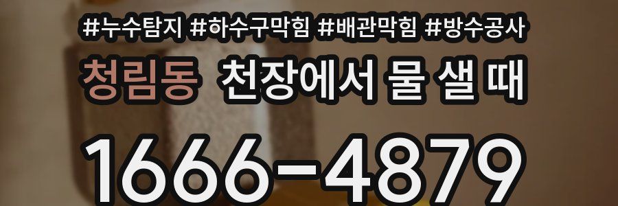 청림동 천장에서 물 샐 때