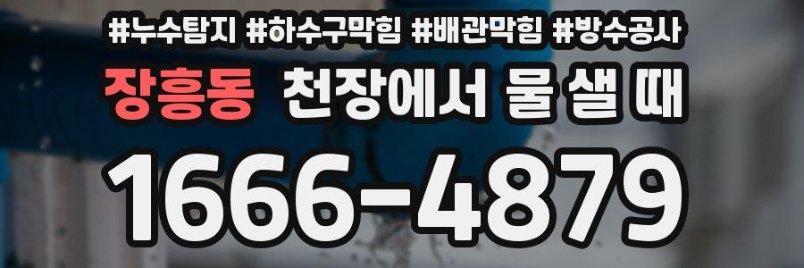 장흥동 천장에서 물 샐 때