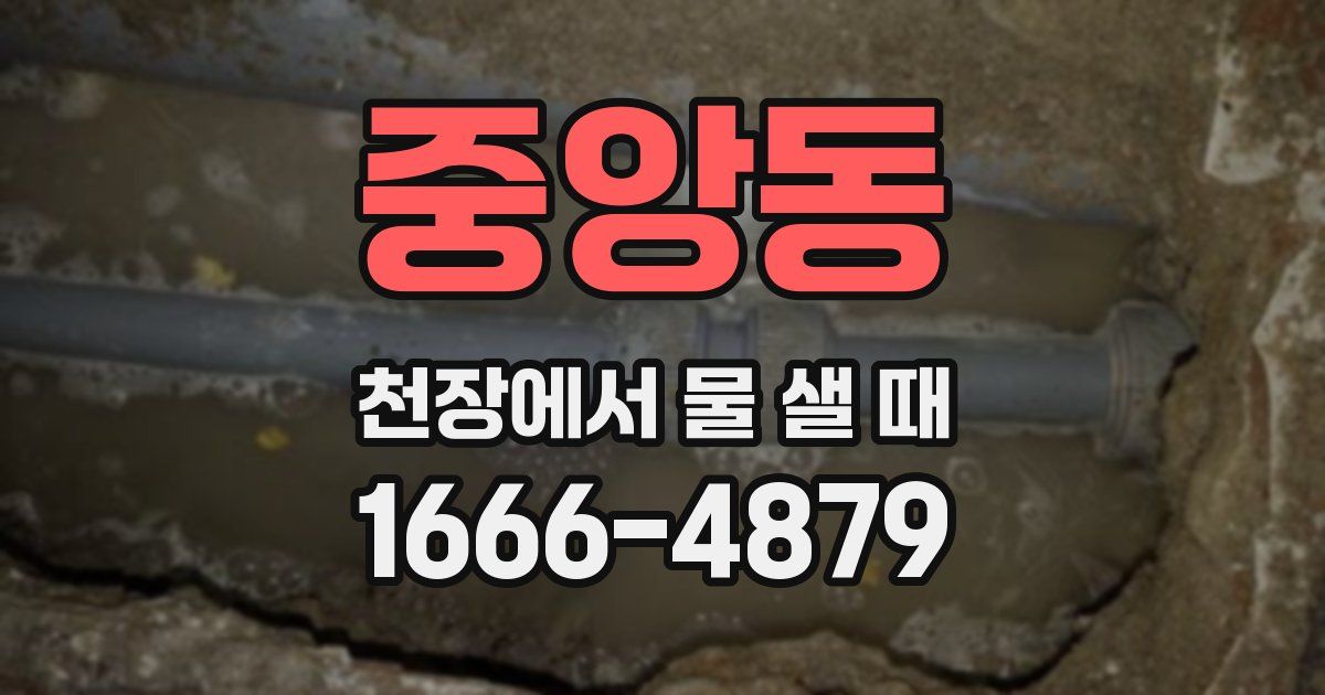 중앙동 천장에서 물 샐 때