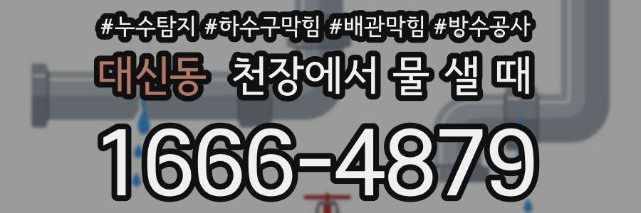 대신동 천장에서 물 샐 때